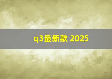 q3最新款 2025